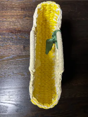 A New Day Straw Woven Lemon Tote Handbag thumbnail 7