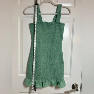 Zara Mint Green Ruffle Mini‎ Dress Size Small thumbnail 6