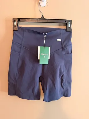 Halara Small Womens Navy Blue High-Waist Shorts With Side Pockets Size S 68% Nyl thumbnail 6