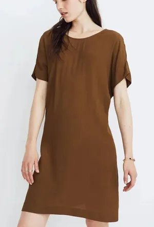 Madewell Green Downtown Tie Back‎ Dress thumbnail 1