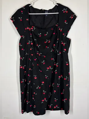 Gap Linen Blend Cherry Mini Dress Size XL thumbnail 2