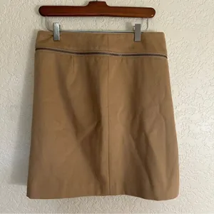 Tory Burch Wool Mini Skirt Tan 2 Womens‎ Zip Detail A-Line Luxury thumbnail 11
