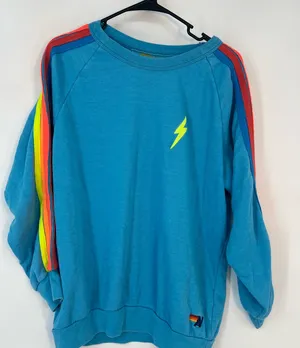 Aviator Nation Blue Sweatshirt with Lightning Bolt thumbnail 1