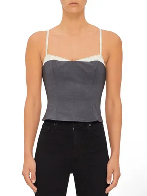 Reformation Melanie top in dark gray thumbnail 5