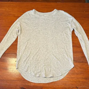 Lou & Grey Heather Gray Ribbed Long Sleeve Top thumbnail 1