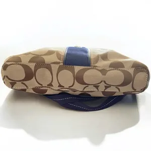 COACH Crossbody‎ Signature Foldover - Khaki/Navy F23304 Jacquard Tote thumbnail 7