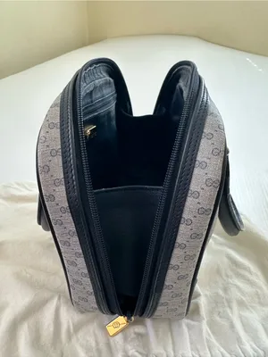 Authenticated Vintage Gucci Micro GG Logo Bowling Bag Navy Top Handle thumbnail 10