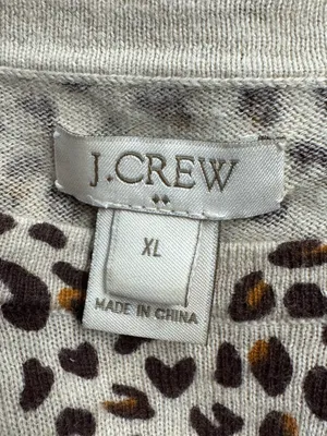 J. Crew Leopard Print Cotton Tee Shirt Women’s XL thumbnail 2
