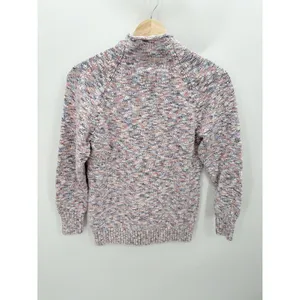 L.L.‎ Bean Pink Speckle Mock Neck Pullover Sweater 100% Cotton Womens Small FN21 thumbnail 3