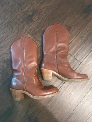 Wolverine Chestnut Brown Leather Western Heeled Boots 7.5 thumbnail 7