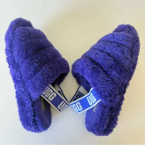 UGG Fluff Yeah Slide Women's Sheepskin Slipper Sandals Purple Size 7 ~Very Good thumbnail 8