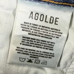 AGOLDE Parker High Rise Cut Off Organic Cotton Denim Shorts Blue 26 A026C-1141 thumbnail 7