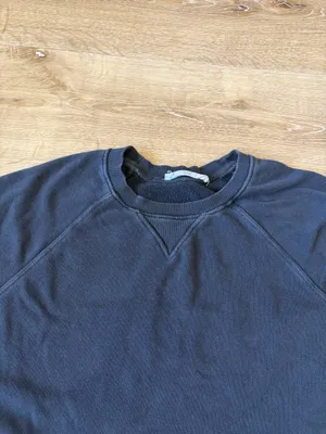 Double Zero Black Cropped Crewneck Sweatshirt thumbnail 4