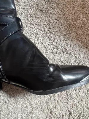 Women's Black Buckle Strap Ankle Booties size 6 thumbnail 6