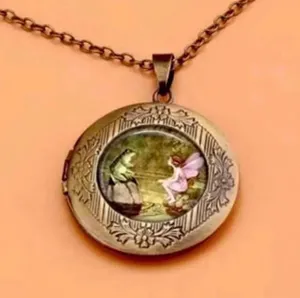 New Fairy & Frog Photo Locket Long Necklace thumbnail 2