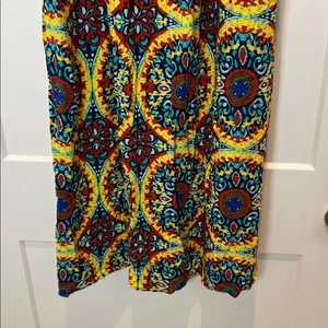 Band of gypsies Boho Patterned halter Maxi dress in Yellow and Blue size medium thumbnail 5