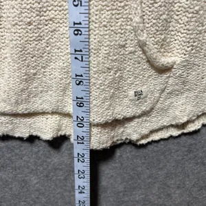 Billabong Womens Cream Knit Hooded Sweater V-Neck Cropped Pullover M Hoodie thumbnail 4