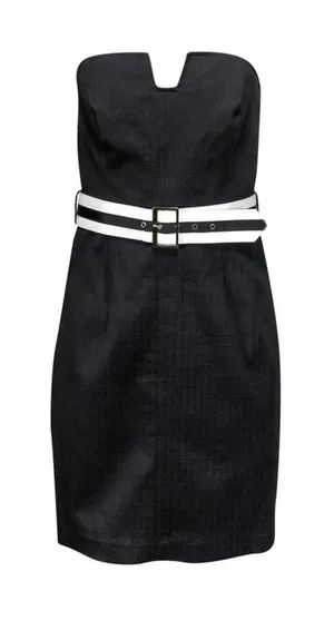 Trina Turk - Black Strapless Dress W/ Belt Sz 0 (b8.1) thumbnail 1