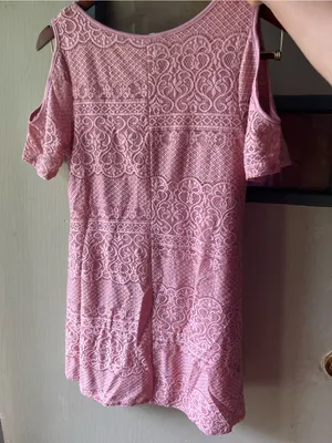 Daisy Pink Lace Fit & Flare Short Sleeve Dress thumbnail 4