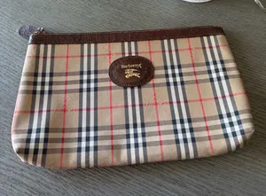 Burberry Checkered Zip Pouch Clutch thumbnail 1