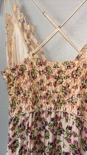 Free People Adella boho lace floral mini slip dress thumbnail 9