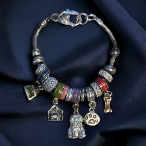 Vintage Dog Theme Sliding Charm Bracelet thumbnail 1