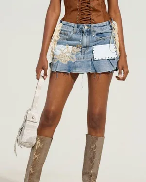 Akira Dream catcher denim skirt thumbnail 2