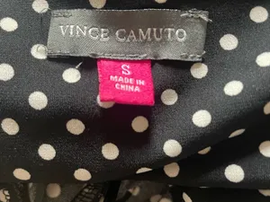 Vince Camuto Navy and White Polka Dot Maxi Dress‎ thumbnail 5