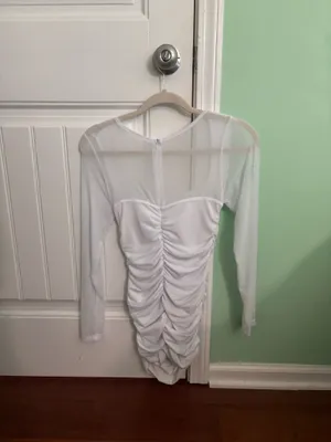 Amazon Square Neck Long Sleeve Ruched Mini Dress thumbnail 2
