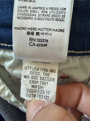 MOTHER The Mid Rise Dazzler Crop Fray Jeans Size 25 Squeeze It Raw Hem thumbnail 8