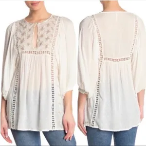 Free People Charlotte Swiss-Dot Tunic Dress Ivory thumbnail 2