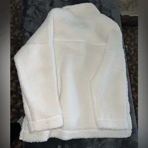 Aerie Oversized Cloud Sherpa Quarter Snap Pullover Size Medium New with tag thumbnail 5