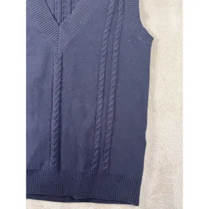 Sunday Best Aritzia Winston Sweater Vest Womens S Navy Cable Knit Wool Preppy thumbnail 4