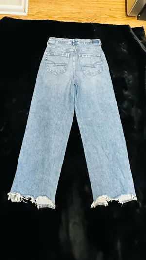 American Eagle Super High Rise Baggy Wide Leg Jeans – Light Wash thumbnail 12