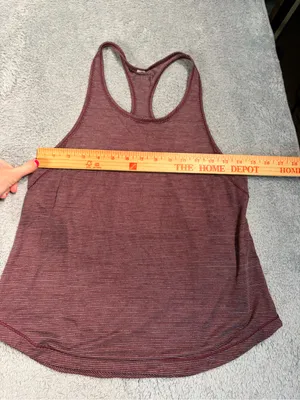 Lululemon Racerback Tank Top Burgundy Stripe thumbnail 4