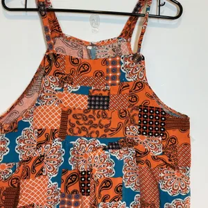 Vtg Patchwork Paisley Wide‎ Leg Overalls Jumpsuit Boho Festival Cottagecore S/M thumbnail 3