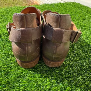 Born Viveka brown leather woven ankle booties Size 10M thumbnail 4