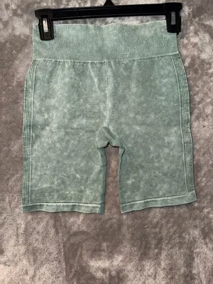 Aeropostale Seamless Acid Wash Biker Shorts Green Size Small thumbnail 2