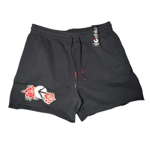 Ethika Women's Raw Edge Shogun Sweat Shorts Black Floral Logo, Size S,‎ NWT thumbnail 2
