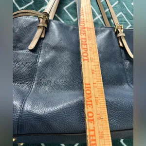 Michael Kors Deep Blue Saffiano Leather Over Shoulder Handbag with Gold Hardware thumbnail 8