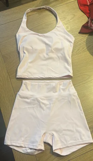 Pink workout set White thumbnail 1