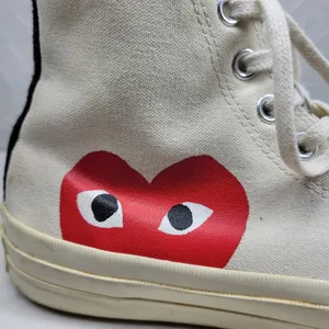Converse x Comme des Garcons PLAY Chuck 70 High Top Sneakers M7 W9 Heart Logo thumbnail 6