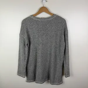 Eileen Fisher‎ Organic Cotton Marled Knit Sweater Small Grey Minimalist Capsule thumbnail 4