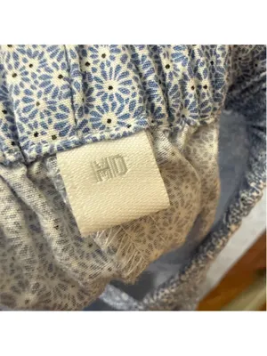 Dina Yang Cotton Pajama Set Medium Blue White Ditsy Floral 2PC Button Down thumbnail 15