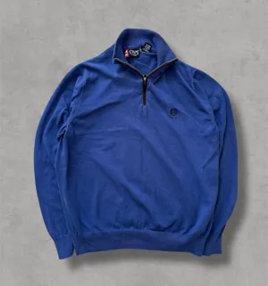 Ralph Lauren Chaps Blue Quarter Zip Sweater thumbnail 1
