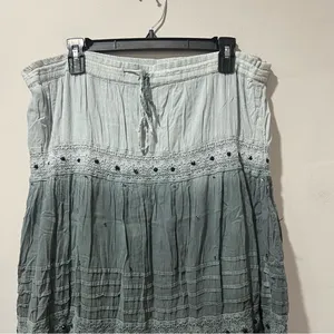 Vintage Molato Maxi Skirt Womens Large Art To‎ Wear Mesh Overlay Boho Artsy Gray thumbnail 4