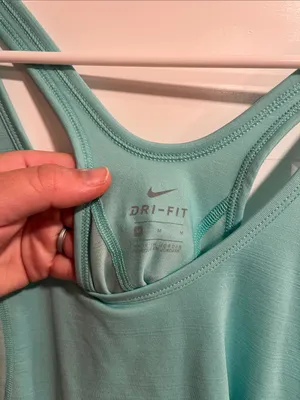 Nike Dri Fit Workout Tank in Seafoam Blue Green Color Size Medium thumbnail 3