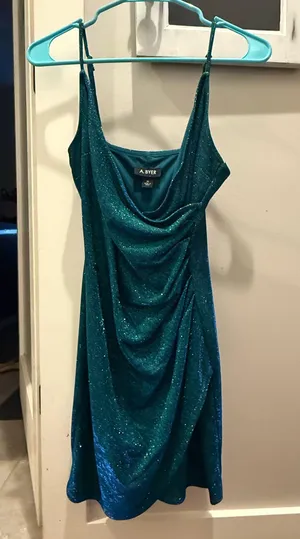 Dillard's Blue sparkle homecoming dress thumbnail 1