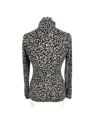 & Other Stories High Neck Speckled Pebble Print Shirt Black White Size Small thumbnail 4