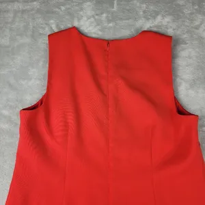 J. Crew Red Scalloped Grommet Sleeveless Above Knee Shift Dress Size 12 thumbnail 14